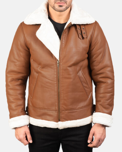 Outlander B-3 Brown Leather Bomber Jacket
